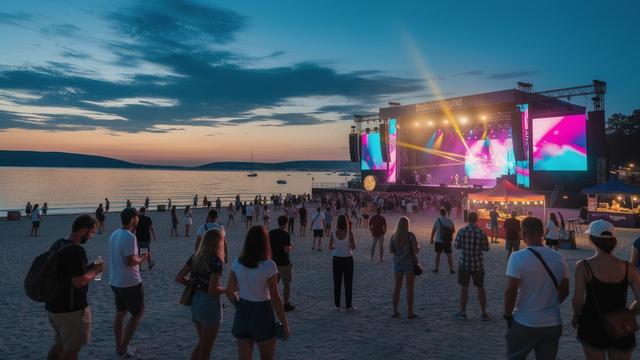 Beach stage at Balaton Sound festival by Lake Balaton