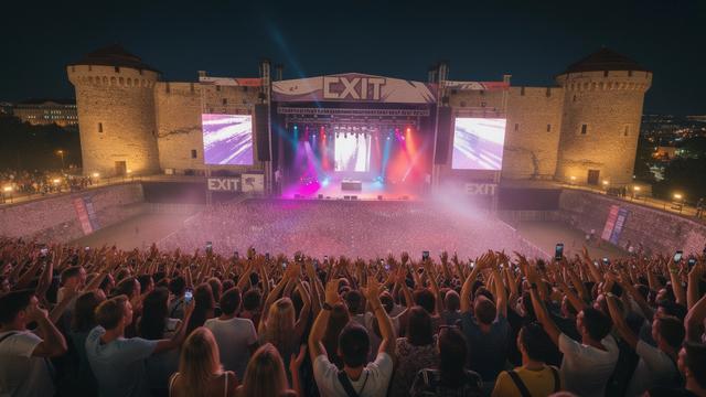Main stage crowd at EXIT Festival fortress in Novi Sad