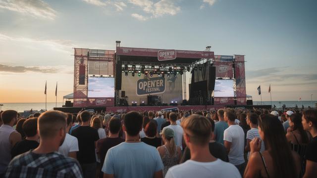 Open'er Festival stage and sea horizon in Gdynia